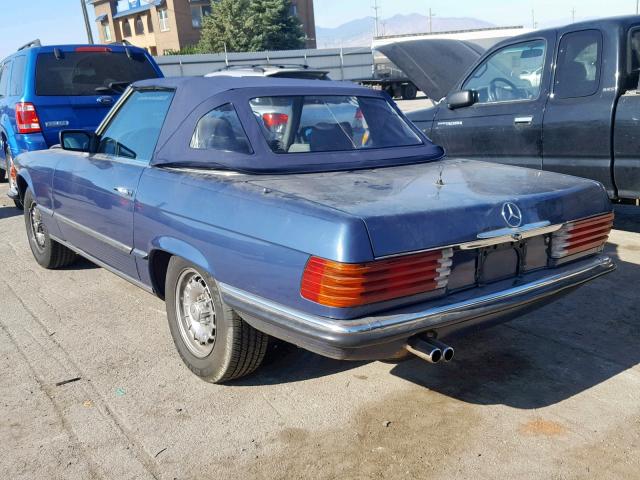 WDB1070451A027831 - 1985 MERCEDES-BENZ 380 BLUE photo 3