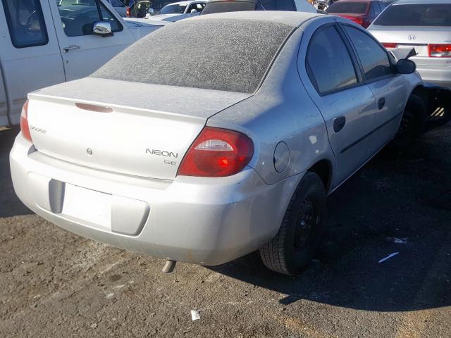 1B3ES26C63D109428 - 2002 DODGE NEON ES SILVER photo 4