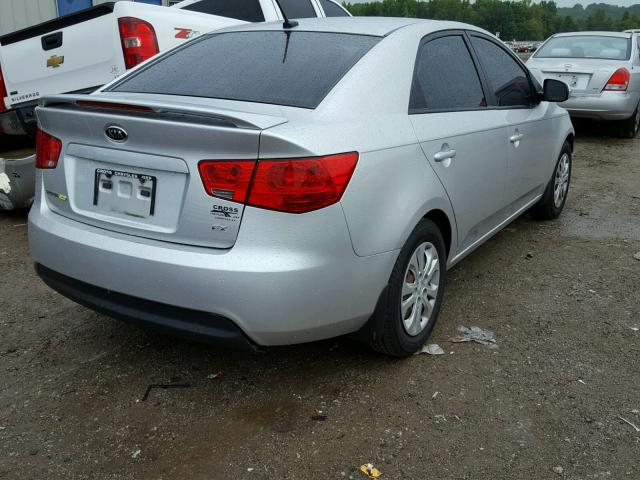 KNAFU4A29D5689743 - 2013 KIA FORTE EX SILVER photo 4