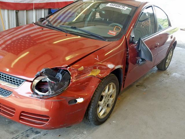 1B3ES56CX4D515585 - 2004 DODGE NEON SXT RED photo 9