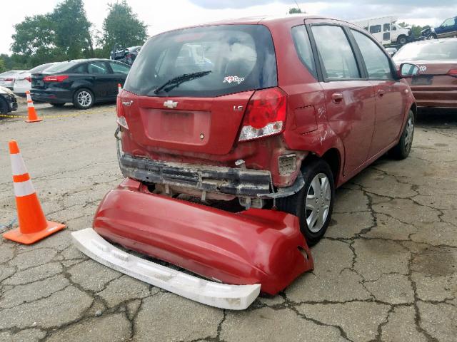 KL1TD66608B265301 - 2008 CHEVROLET AVEO BASE Qırmızı foto 4