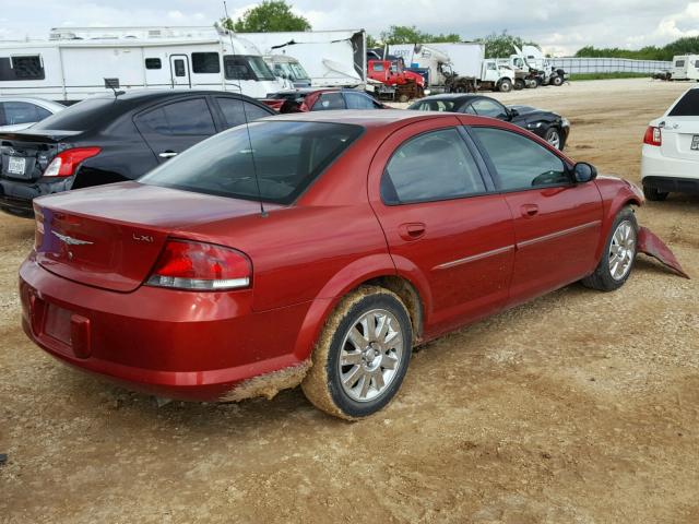 1C3EL56R94N175828 - 2004 CHRYSLER SEBRING LX RED photo 4