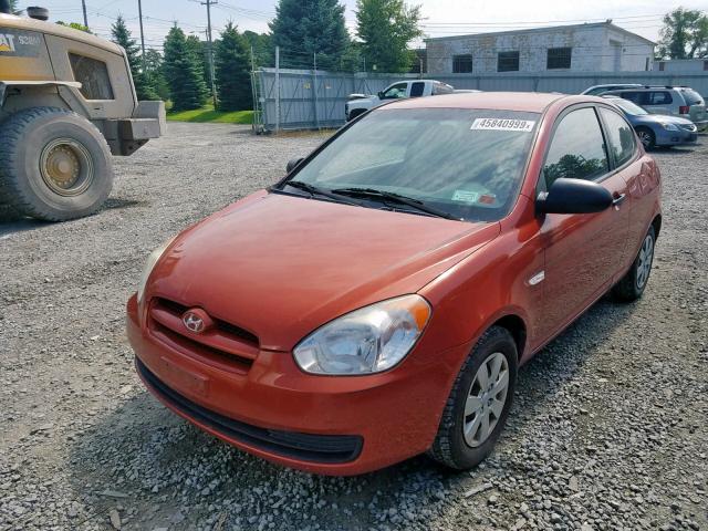 KMHCM36C79U140729 - 2009 HYUNDAI ACCENT GS ORANGE photo 2