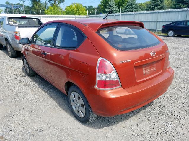 KMHCM36C79U140729 - 2009 HYUNDAI ACCENT GS ORANGE photo 3