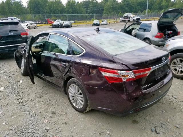 4T1BD1EB3EU024835 - 2014 TOYOTA AVALON HYB PURPLE photo 3