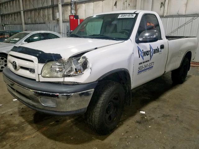 5TBJT32165S467844 - 2005 TOYOTA TUNDRA WHITE photo 2