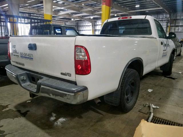 5TBJT32165S467844 - 2005 TOYOTA TUNDRA WHITE photo 4