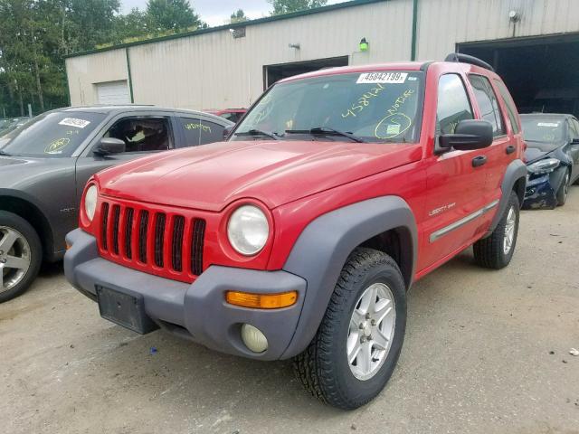 1J4GL48K93W513911 - 2003 JEEP LIBERTY SP RED photo 2