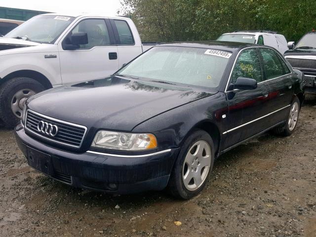 WAUFL54D5YN002303 - 2000 AUDI A8 QUATTRO BLACK photo 2