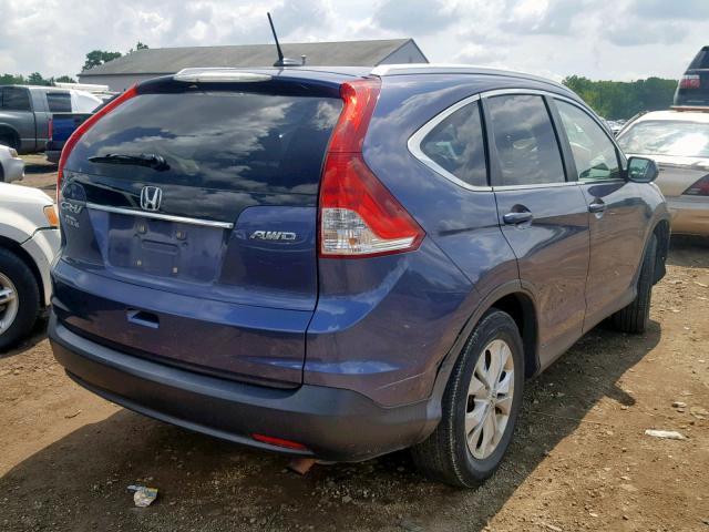 5J6RM4H73CL008059 - 2012 HONDA CR-V EXL BLUE photo 4