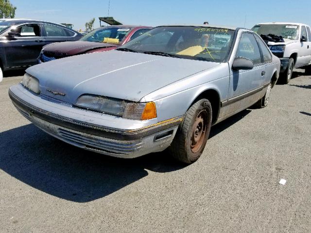 1FAPP6046LH127914 - 1990 FORD THUNDERBIR GRAY photo 2