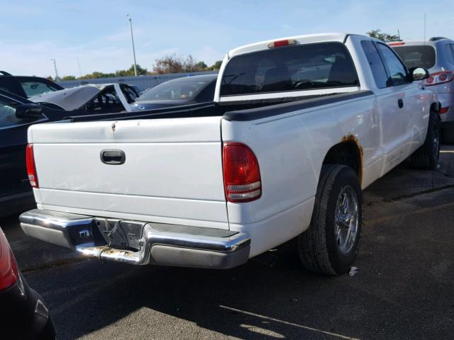 1B7GL22XX1S109874 - 2001 DODGE DAKOTA WHITE photo 4