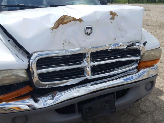 1B7GL22XX1S109874 - 2001 DODGE DAKOTA WHITE photo 9