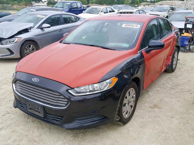 3FA6P0G74DR311998 - 2013 FORD FUSION S RED photo 2