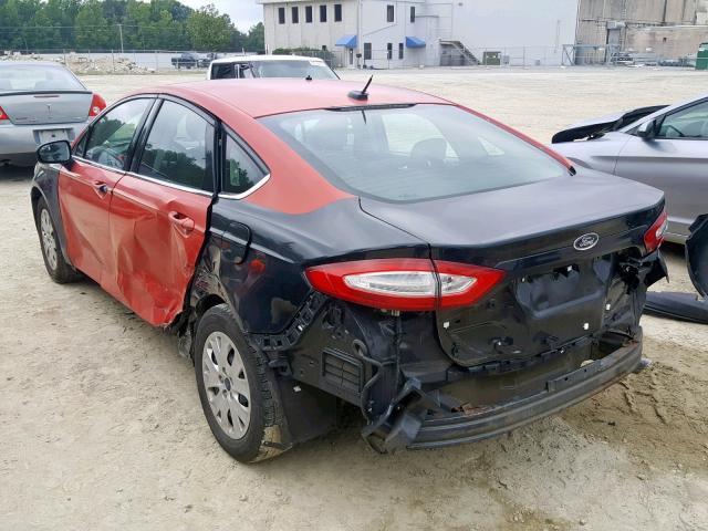 3FA6P0G74DR311998 - 2013 FORD FUSION S RED photo 3