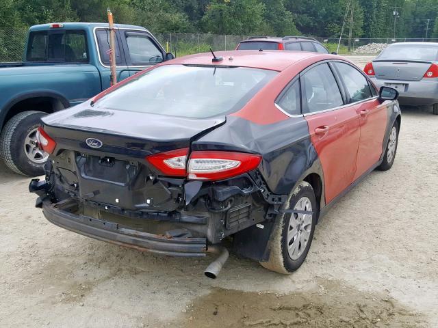 3FA6P0G74DR311998 - 2013 FORD FUSION S RED photo 4