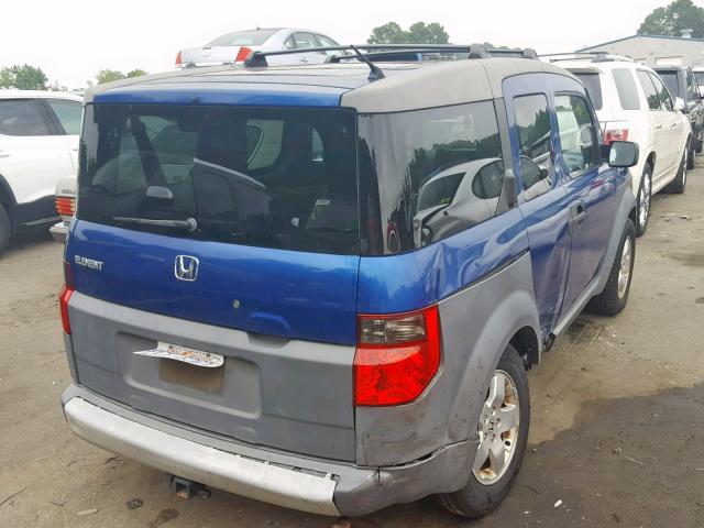 5J6YH28674L012967 - 2004 HONDA ELEMENT EX BLUE photo 4