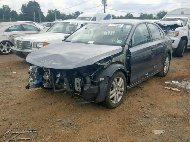 3VW2K7AJ3FM210694 - 2015 VOLKSWAGEN JETTA BASE GRAY photo 2