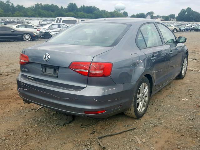 3VW2K7AJ3FM210694 - 2015 VOLKSWAGEN JETTA BASE GRAY photo 4