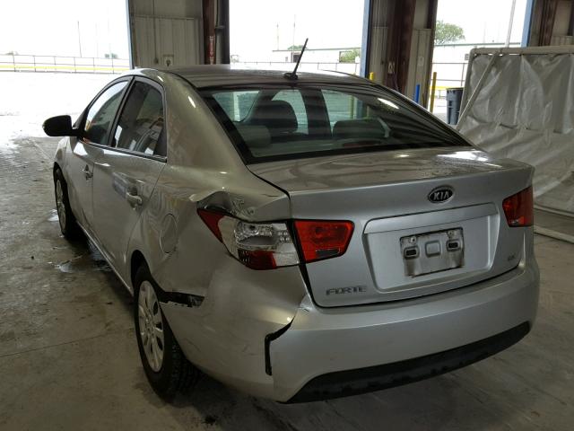 KNAFU4A23A5066842 - 2010 KIA FORTE EX SILVER photo 3