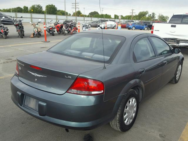 1C3EL46RX4N179459 - 2004 CHRYSLER SEBRING LX TURQUOISE photo 4