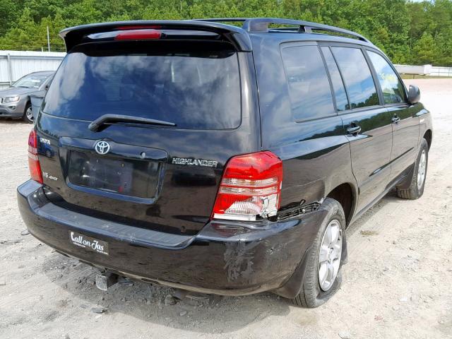 JTEHF21A030152333 - 2003 TOYOTA HIGHLANDER BLACK photo 4