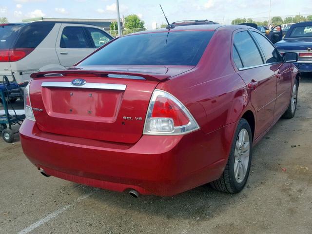 3FAHP08168R229232 - 2008 FORD FUSION SEL RED photo 4