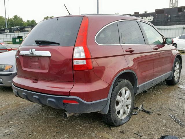 5J6RE487X9L030503 - 2009 HONDA CR-V EXL RED photo 4