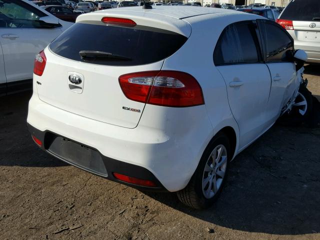 KNADN5A36D6197734 - 2013 KIA RIO EX WHITE photo 4