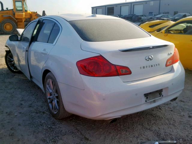 JN1CV6AP9BM509340 - 2011 INFINITI G37 BASE WHITE photo 3