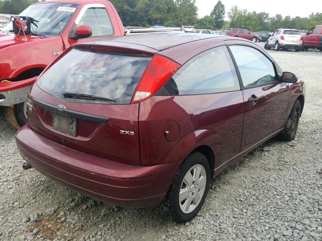 1FAFP31N36W156935 - 2006 FORD FOCUS ZX3 BURGUNDY photo 4