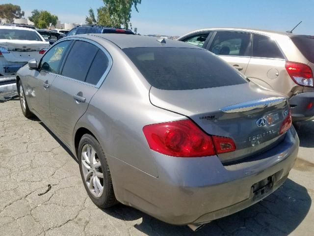 JNKCV61E39M308554 - 2009 INFINITI G37 BASE GRAY photo 3