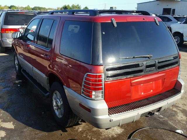 4M2ZU86W42ZJ16882 - 2002 MERCURY MOUNTAINEE BURGUNDY photo 3