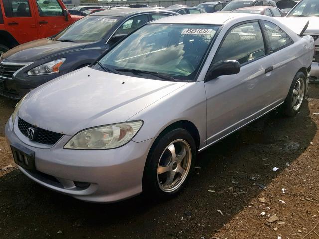 1HGEM21165L008320 - 2005 HONDA CIVIC DX V SILVER photo 2