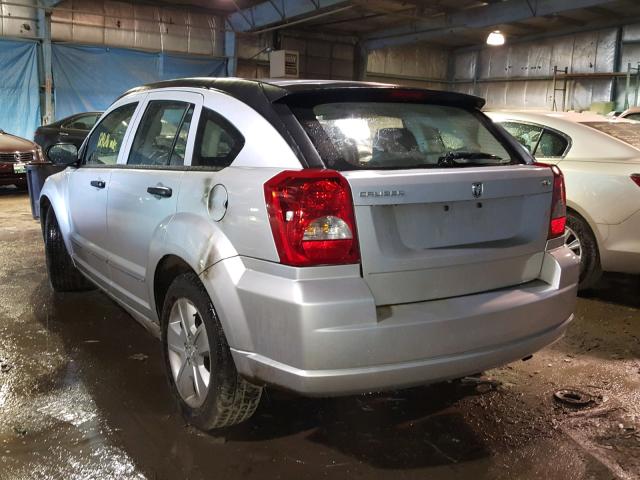 1B3HB48B97D352606 - 2007 DODGE CALIBER SX SILVER photo 3