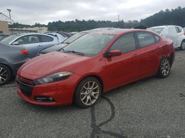 1C3CDFBH6DD224920 - 2013 DODGE DART SXT RED photo 2