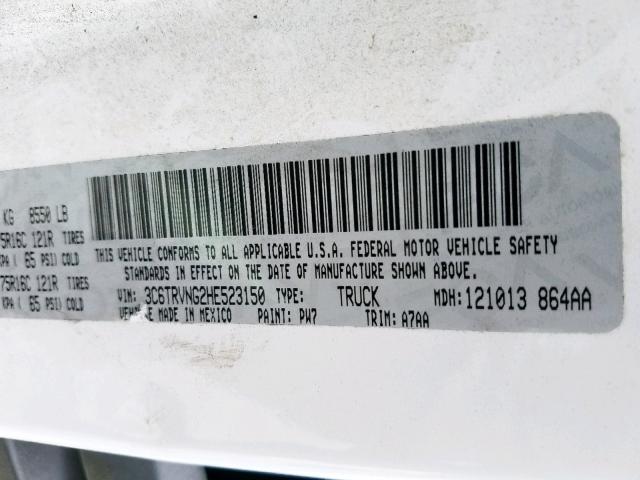 3C6TRVNG2HE523150 - 2017 RAM PROMASTER 白色 照片 10