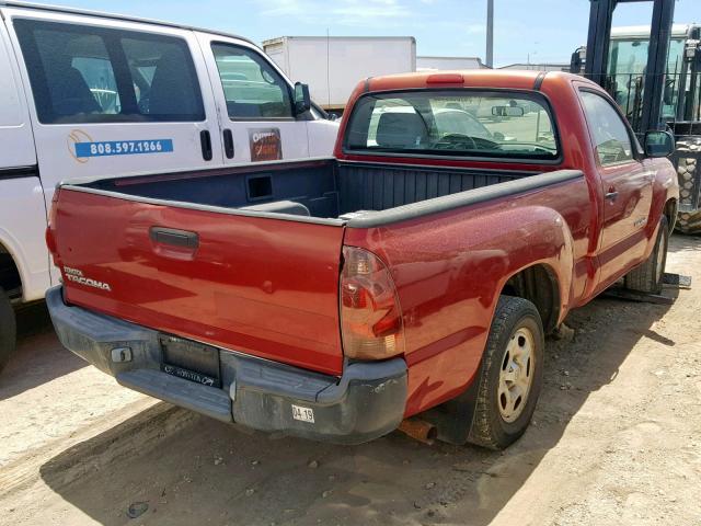 5TENX22N46Z196149 - 2006 TOYOTA TACOMA RED photo 4