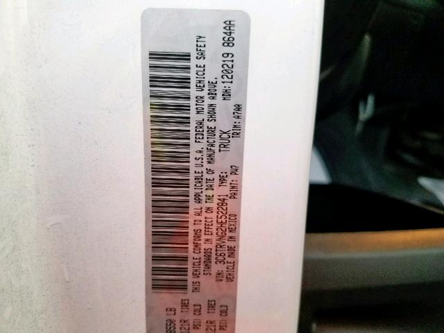 3C6TRVNG2HE522841 - 2017 RAM PROMASTER 白色 照片 10