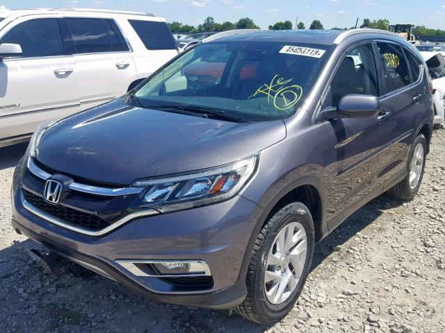 2HKRM4H74FH667525 - 2015 HONDA CR-V EXL GRAY photo 2