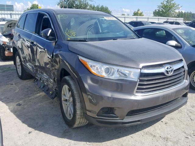 5TDZKRFH6GS121223 - 2016 TOYOTA HIGHLANDER GRAY photo 1