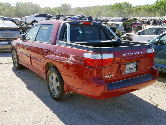 4S4BT63C555106006 - 2005 SUBARU BAJA TURBO RED photo 3