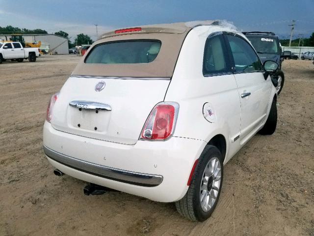 3C3CFFER4CT109563 - 2012 FIAT 500 LOUNGE WHITE photo 4