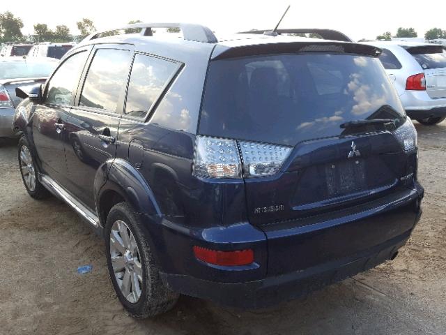 JA4AS3AW3BU028237 - 2011 MITSUBISHI OUTLANDER BLUE photo 3