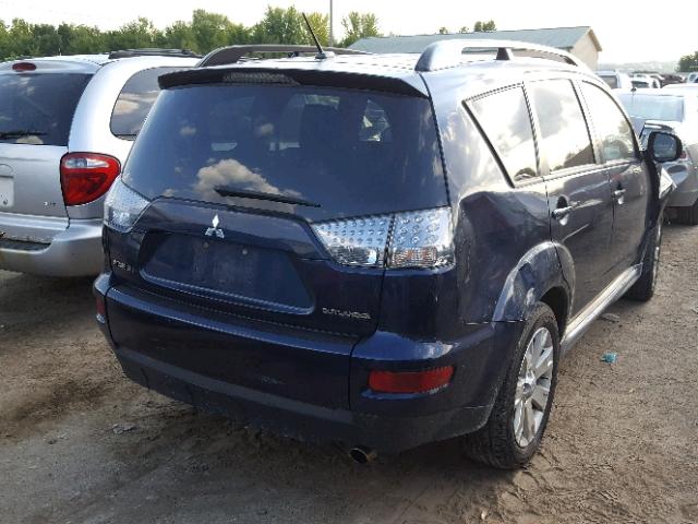 JA4AS3AW3BU028237 - 2011 MITSUBISHI OUTLANDER BLUE photo 4