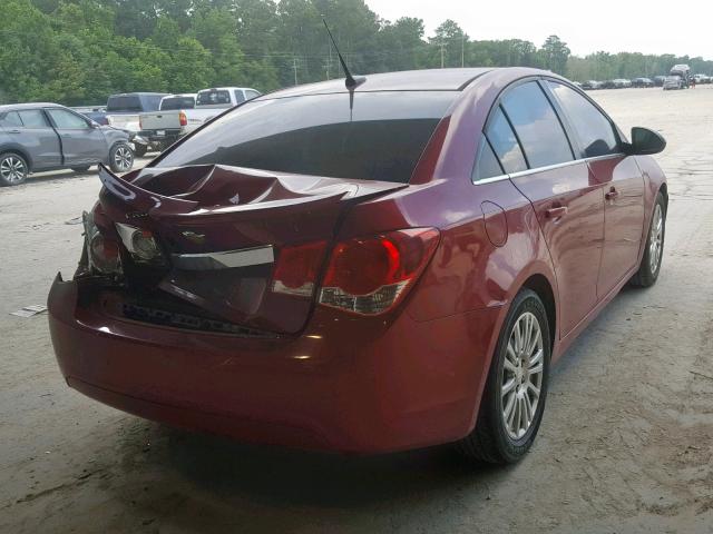 1G1PH5SB6D7102041 - 2013 CHEVROLET CRUZE ECO MAROON photo 4