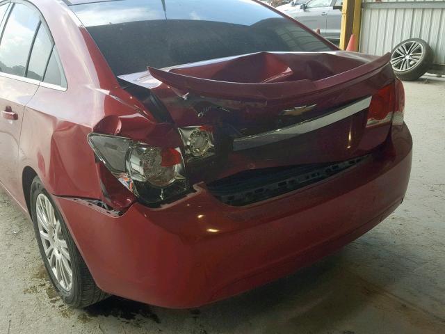 1G1PH5SB6D7102041 - 2013 CHEVROLET CRUZE ECO MAROON photo 9