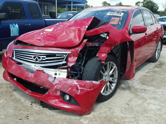 JN1CV6AP1CM627044 - 2012 INFINITI G37 BASE RED photo 2