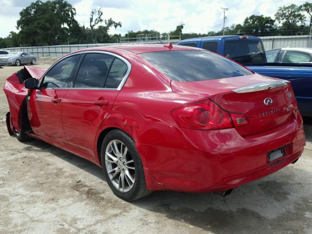 JN1CV6AP1CM627044 - 2012 INFINITI G37 BASE RED photo 3