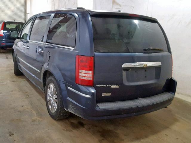 2A8HR64X48R614630 - 2008 CHRYSLER TOWN & COU BLUE photo 3